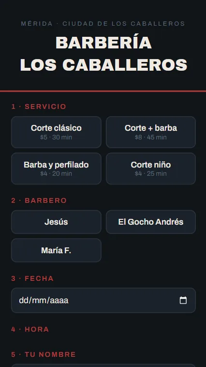 Ejemplo de agenda de citas